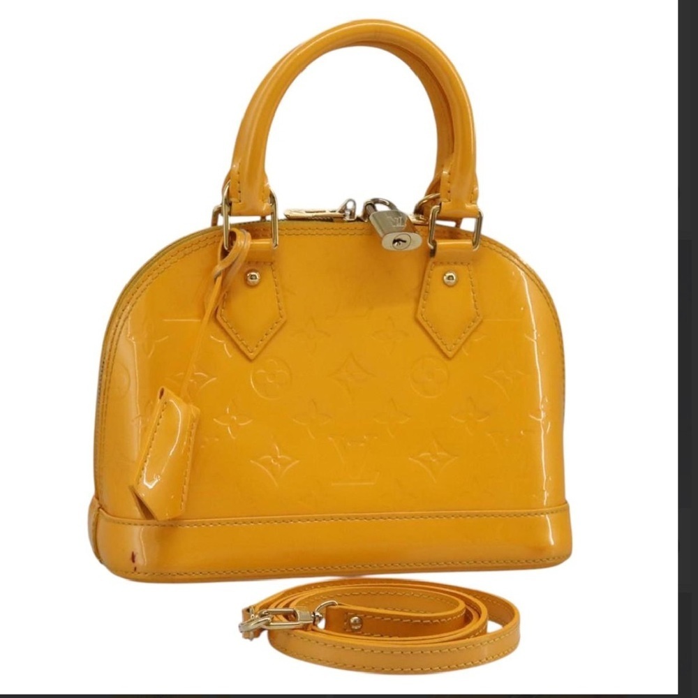 Louis Vuitton Yellow Vernis Alma PM Shoulder Bag